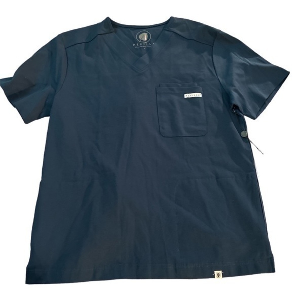Perilla Dark Blue Scrub Top Hospital Medical Nurse Doctor Size Large NWT #5728